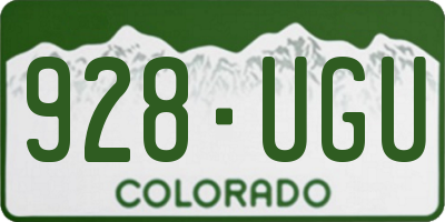 CO license plate 928UGU