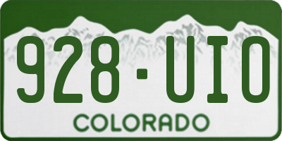 CO license plate 928UIO