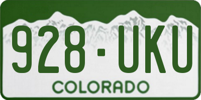 CO license plate 928UKU