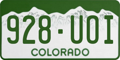 CO license plate 928UOI