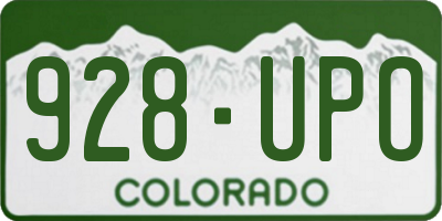 CO license plate 928UPO