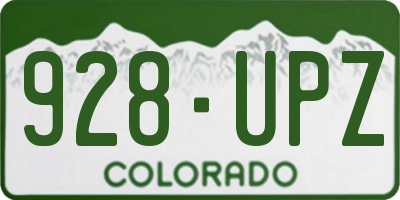 CO license plate 928UPZ
