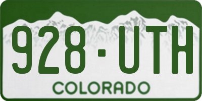 CO license plate 928UTH