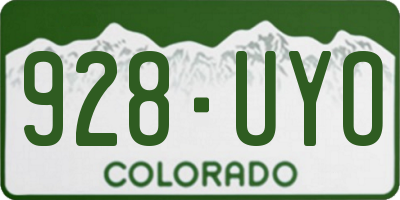 CO license plate 928UYO