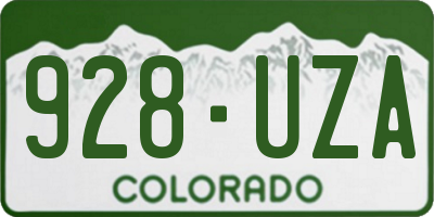 CO license plate 928UZA