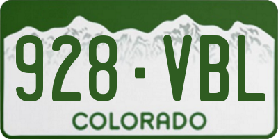 CO license plate 928VBL