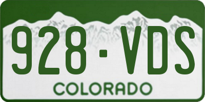 CO license plate 928VDS