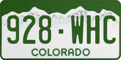 CO license plate 928WHC