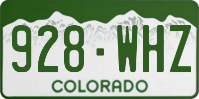 CO license plate 928WHZ