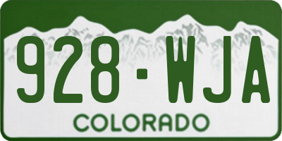 CO license plate 928WJA