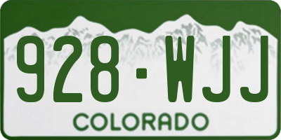 CO license plate 928WJJ
