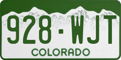 CO license plate 928WJT