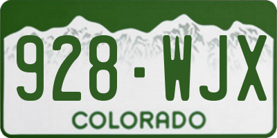 CO license plate 928WJX