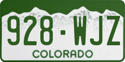 CO license plate 928WJZ