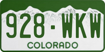 CO license plate 928WKW
