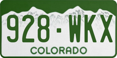CO license plate 928WKX