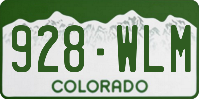 CO license plate 928WLM