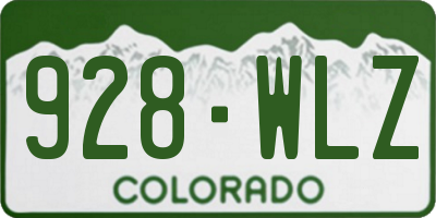 CO license plate 928WLZ