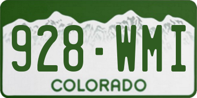 CO license plate 928WMI