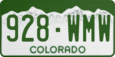 CO license plate 928WMW