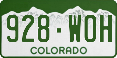 CO license plate 928WOH