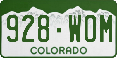CO license plate 928WOM