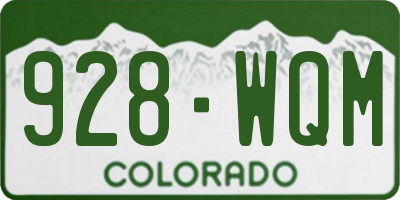 CO license plate 928WQM