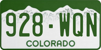 CO license plate 928WQN
