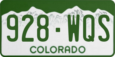 CO license plate 928WQS