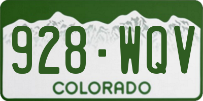 CO license plate 928WQV