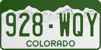 CO license plate 928WQY