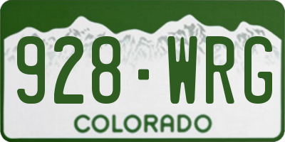 CO license plate 928WRG