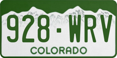 CO license plate 928WRV