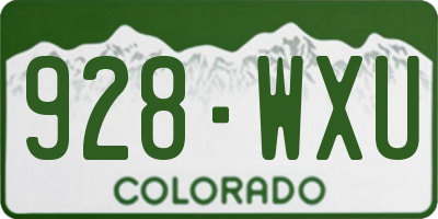 CO license plate 928WXU