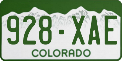 CO license plate 928XAE