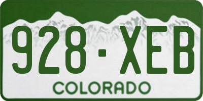 CO license plate 928XEB