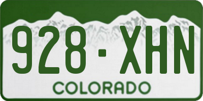CO license plate 928XHN