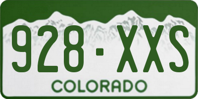 CO license plate 928XXS