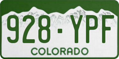 CO license plate 928YPF