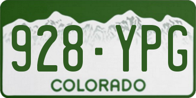 CO license plate 928YPG