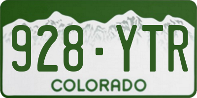 CO license plate 928YTR