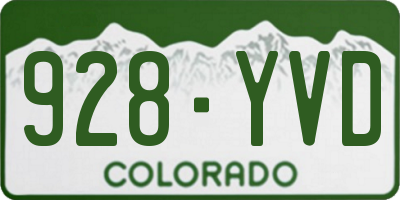 CO license plate 928YVD