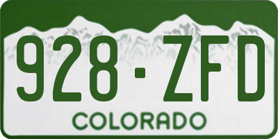CO license plate 928ZFD