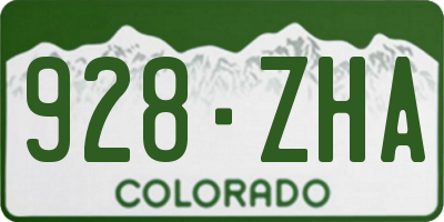 CO license plate 928ZHA