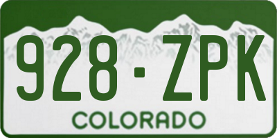 CO license plate 928ZPK