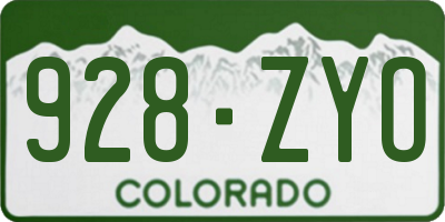 CO license plate 928ZYO