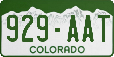 CO license plate 929AAT
