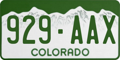 CO license plate 929AAX