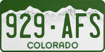 CO license plate 929AFS