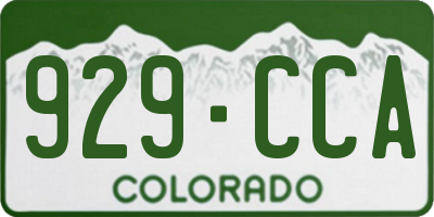 CO license plate 929CCA